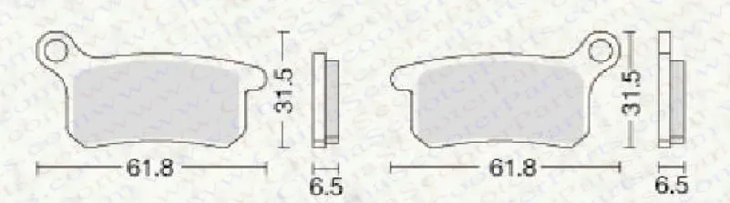 Комплект из 2 полуметаллических неасбестовых передних задних тормозных колодок