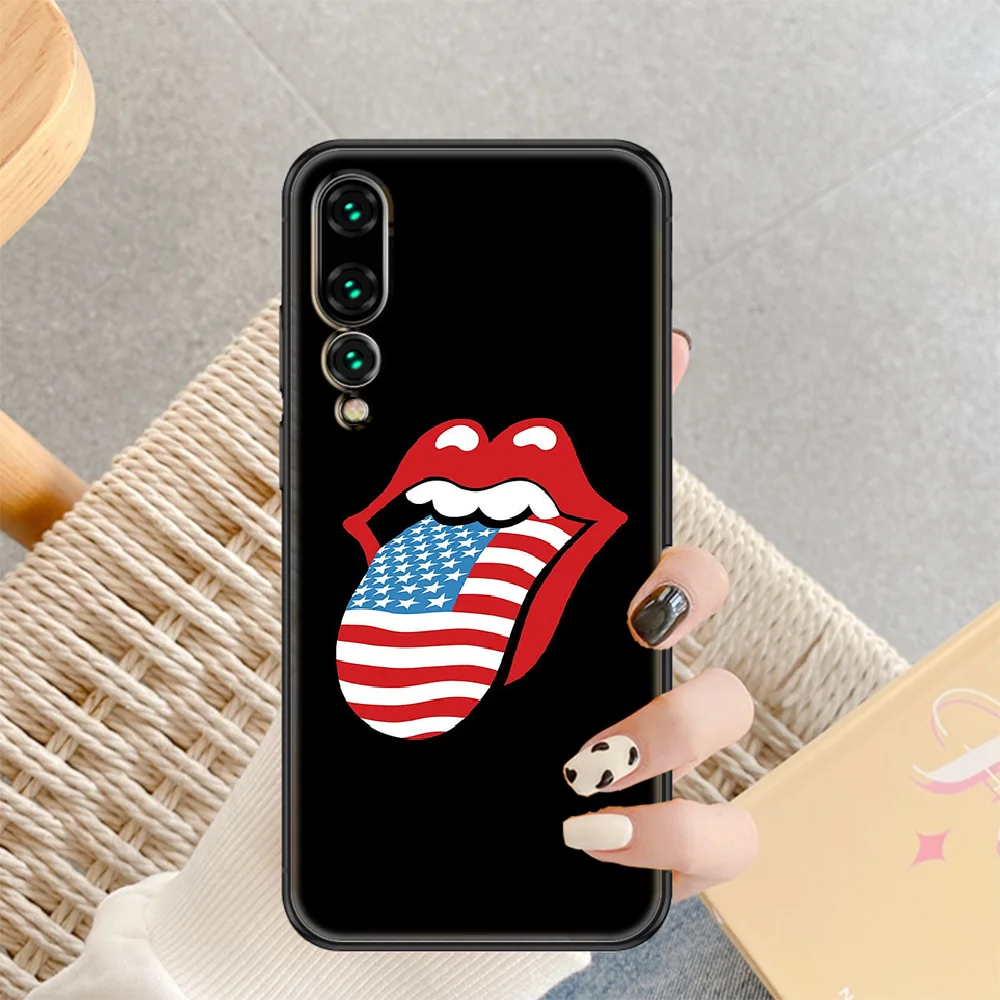 

Band Red Stones Phone case For Huawei Honor 6 7 8 9 10 10i 20 A C X Lite Pro Play black 3D bumper painting waterproof silicone