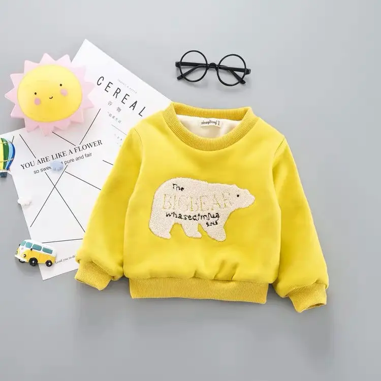 Новые толстовки для девочек с мультипликационным рисунком осенне-зимняя детская