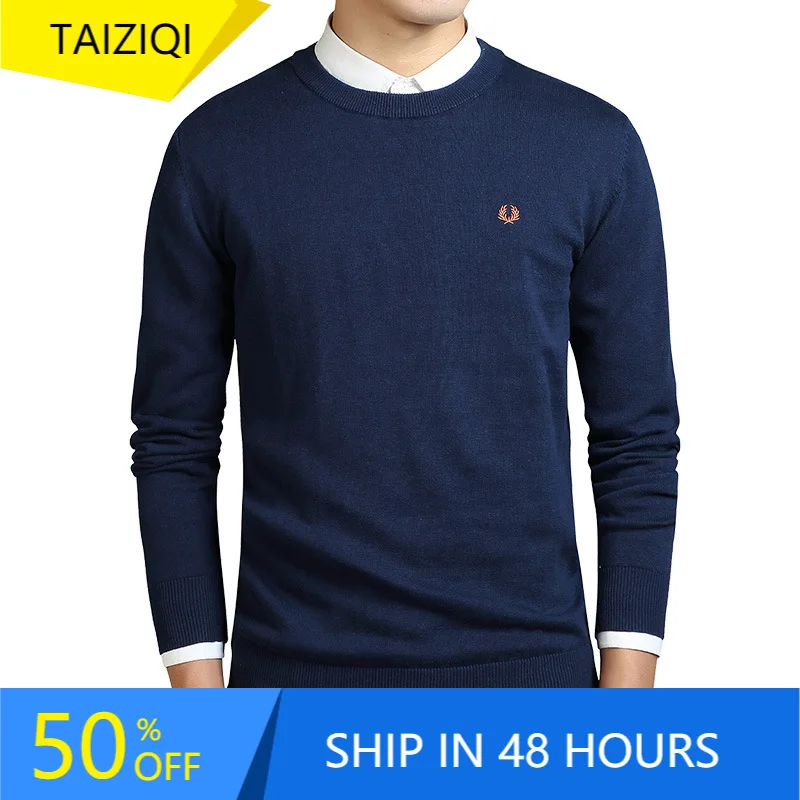 

Свитер Мужской трикотажный, однотонный, с круглым вырезом, в Корейском стиле