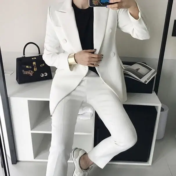 Женский комплект 2 шт. костюм женский новый стиль женское бизнес пальто сплошной