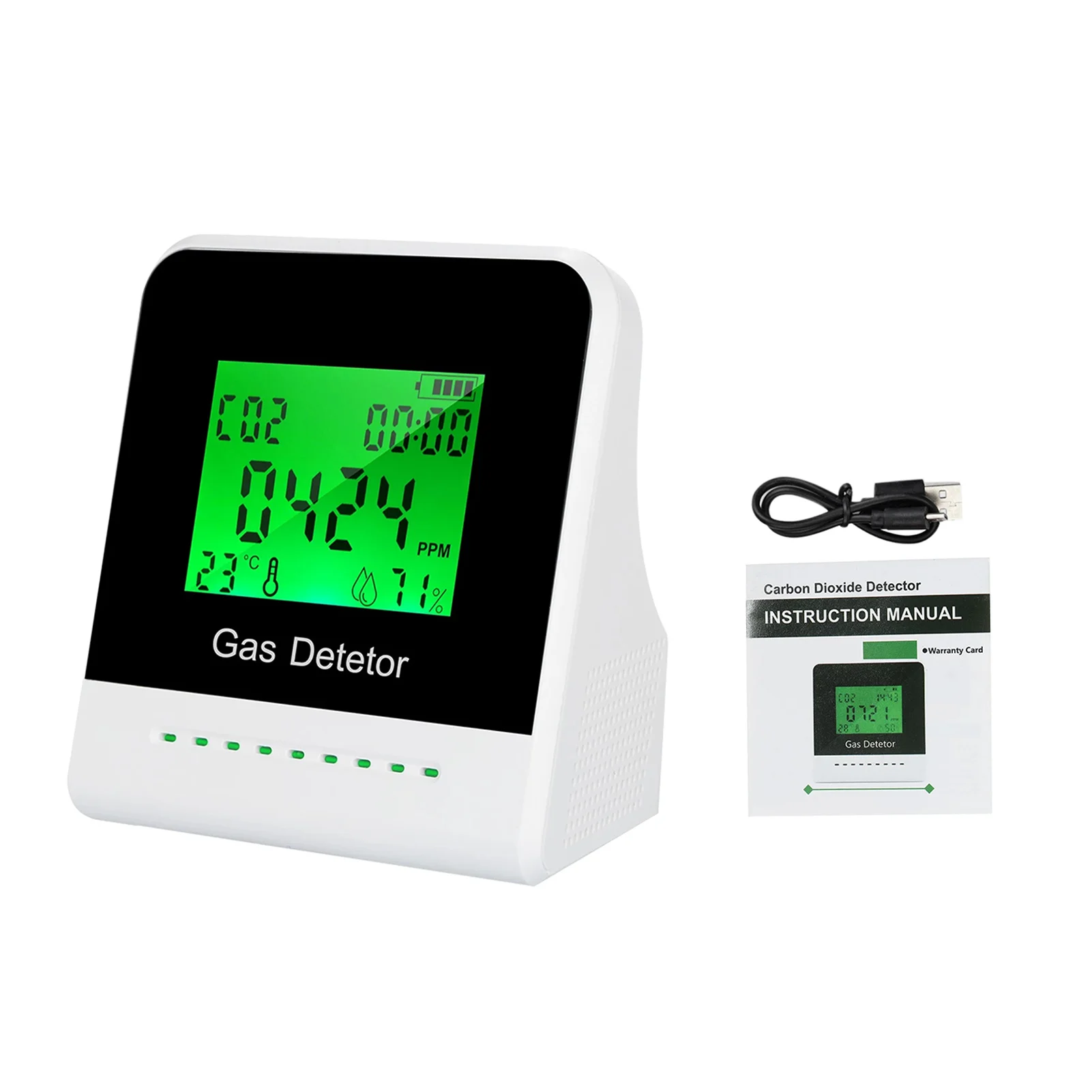 

Home School Indoor Carbon Dioxide Tester Multifunction Office Practical High Accuracy Portable Air Quality Monitor LCD Screen