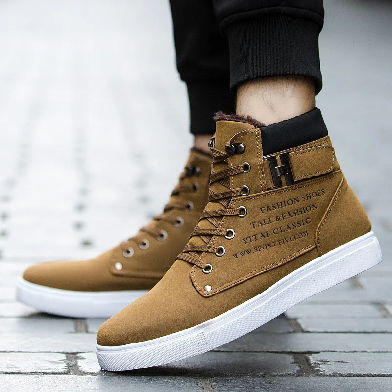 Мужские однотонные кроссовки hightop 2022 модная обувь на плоской подошве мужские
