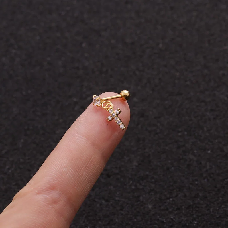 1 шт. Модные CZ серьги, Надеваемые На ушной хрящ для женщин золото и серебро сердце цветок Крылья Циркон висячие серьги-гвоздики, оригинальные ювелирные изделия для ушей