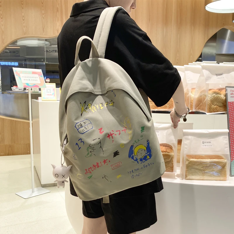 

Cute Small Fresh Backpack Women Printed Graffiti Schoolbag for Teen Female Korean Harajuku Student School Backpack Women Bookbag