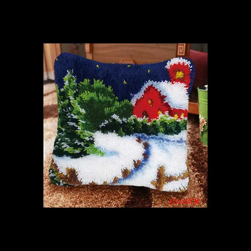 

Крюк с защелкой, рождественские наборы подушек Diy ручной работы с напечатаным холстом подушки защёлки комплект klink haak kleed Рождество knoopkussen