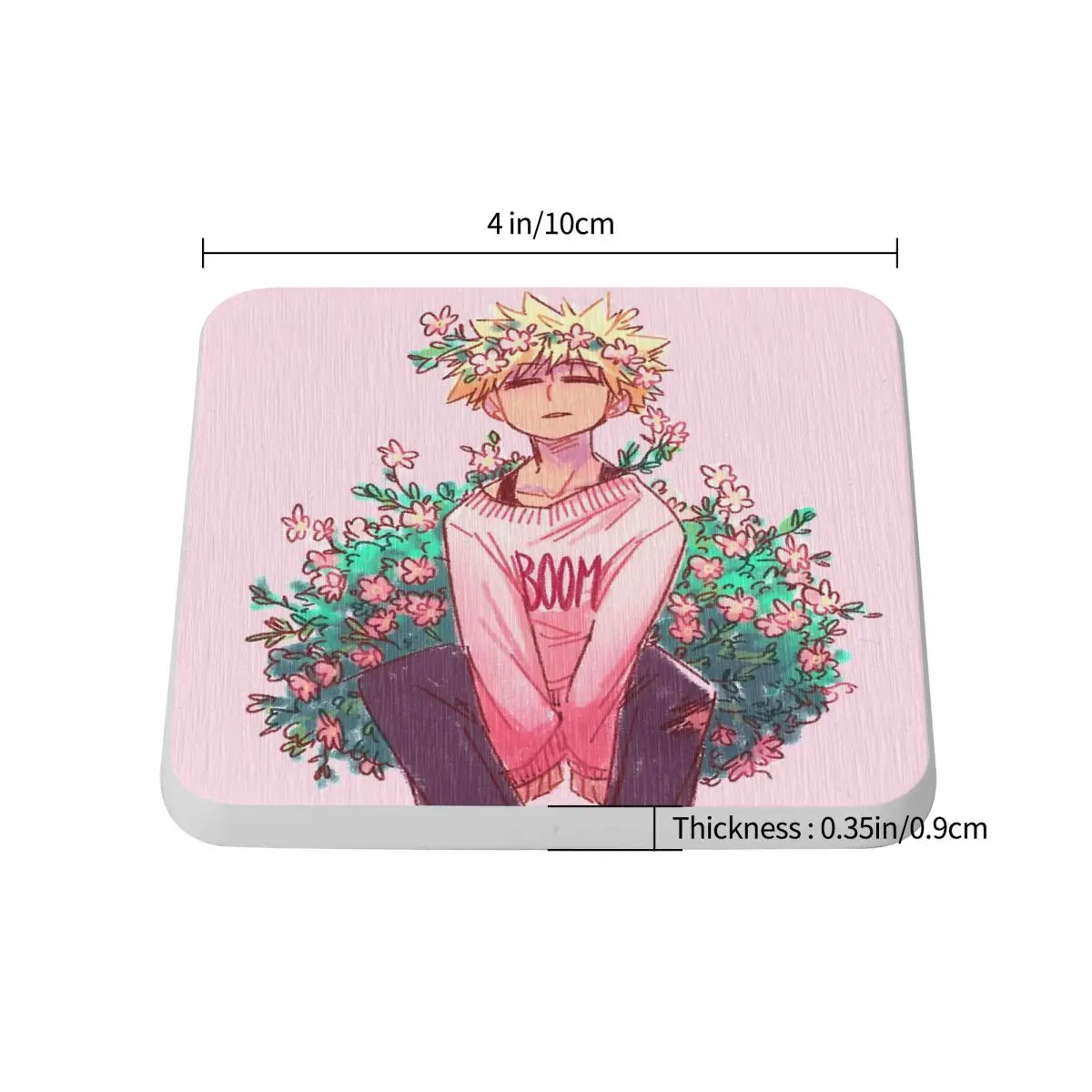 Bakugou In Pink Diatomite Square Round Shape Coaster Water Absorption Cup Bonsai Mat Soap Toothbrush Pad Wholesale 10x10cm | Дом и сад
