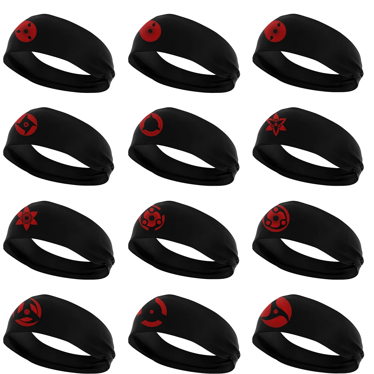 

Anime Ninja writing wheel eye kaleidoscope seal headband Cosplay hairband high elastic quick drying sports Headband