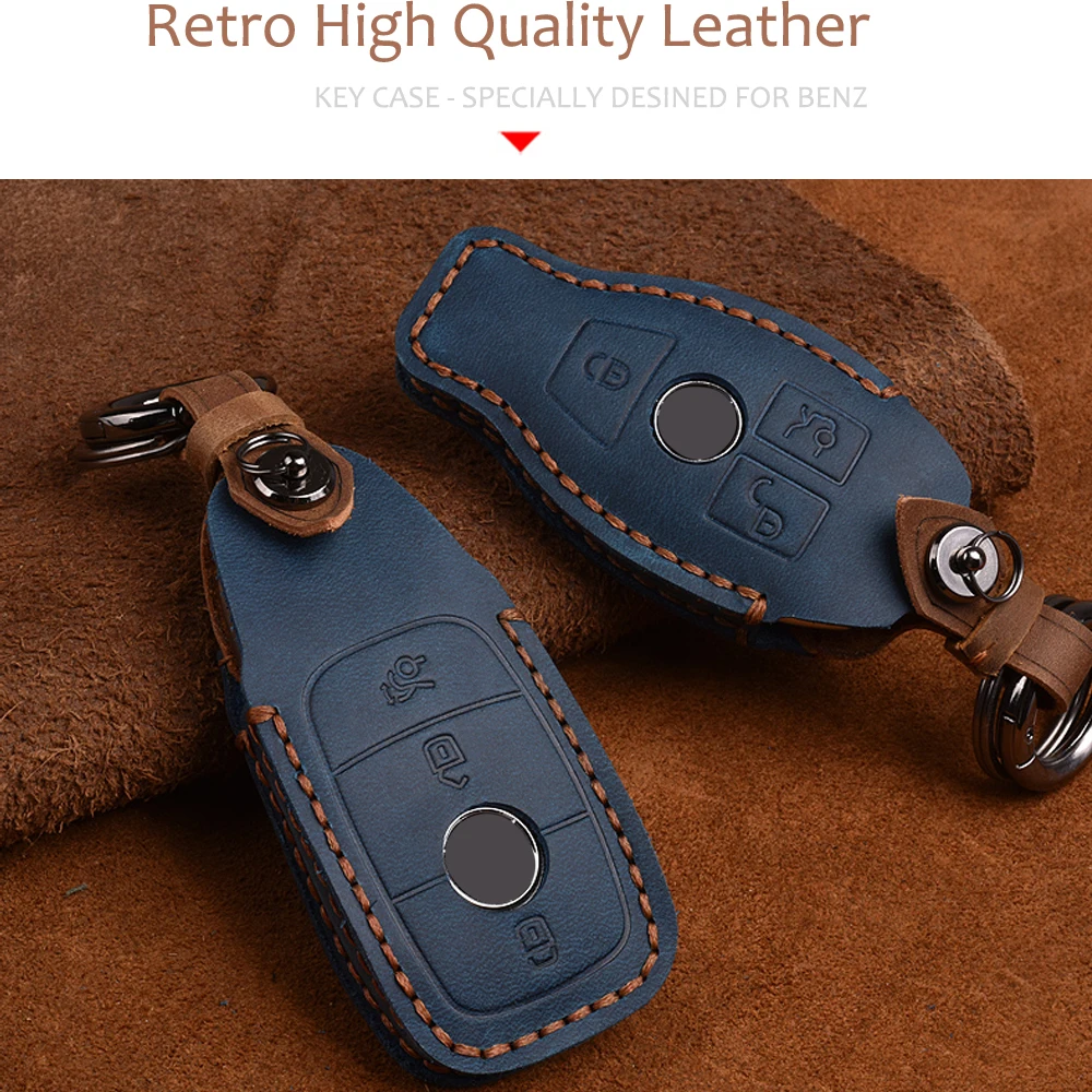 

Hight Quality Leather Key Cover Key Case Protective Shell Holder For Mercedes Benz A B R G Class GLK GLA W204 W251 W463 W176