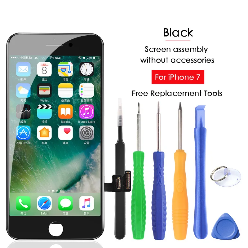 For iPhone 7 Black NOHON HD ЖК-дисплей экран AAAA для iPhone 6 6S 7 Замена 3D сенсорный дигитайзер сборка Мобильный телефон ЖК s сенсорный экран - Цвет: For iPhone 7 Black