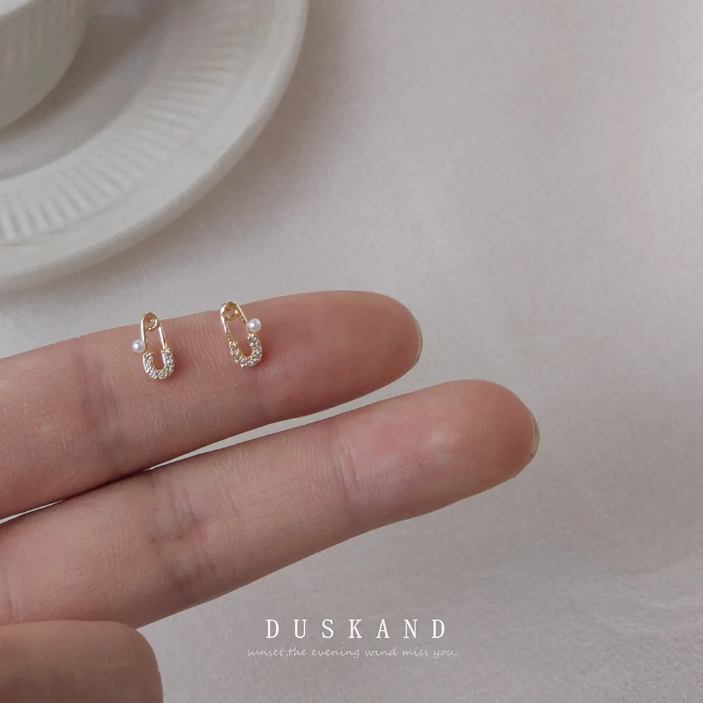 

S925 Silver Needle Earrings with 14K Real Gold Plated Zircon Decorations for Girls Fine Jewelry for Woman Gift Female Bridesmaid