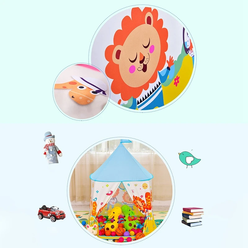 

Kid Play Tent Portable Cute Lion Square Yurt Tent Toddler Indoor Playhouse Children Outdoor Garden Play Tent for Kids