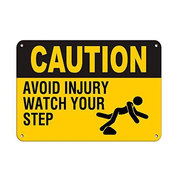 

Осторожно, во избежание травм, жестяной знак, художественное украшение на стену, винтажный алюминиевый Ретро металлический знак