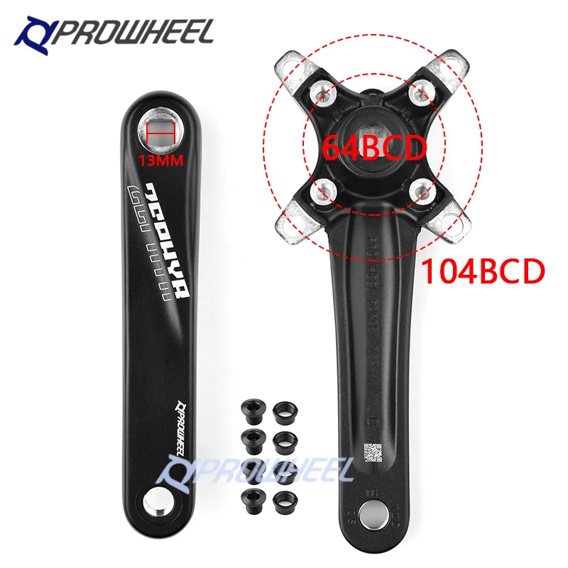 Звездочка коленвала Prowheel 104BCD для горного велосипеда квадратное отверстие 170 мм 175
