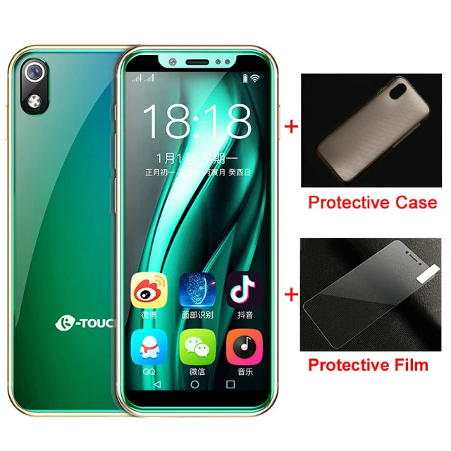 Green Поддержка Google Play 3," маленький мини мобильный телефон android 8,1 MTK6739 четырехъядерный 2 ГБ+ 16 Гб 64 Гб 4G смартфон с двумя sim-картами K-Touch i9 - Цвет: Green