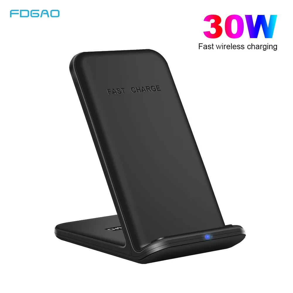 

Настольная подставка для телефона FDGAO 30 Вт Беспроводное зарядное устройство для iPhone 13 12 Pro 11 XS XR 8 Type C держатель для быстрой зарядки для Samsung S20...