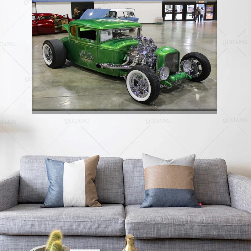 Современная живопись 1930 Форд модель купе горячий стержень Старая школа низкая