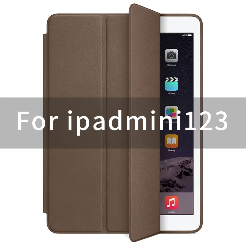 Чехол для iPad mini1/2/3/4 7,9 дюймов полное покрытие 1:1 магнит Smart Auto Sleep чехол с откидной крышкой с функцией подставки A1490 A1489 A1432 оболочки - Цвет: mini123-Coffee color