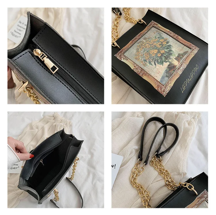 

Quadro oil de couro plut NiO women's message iro sack Das senhoras handbag designed by Preto