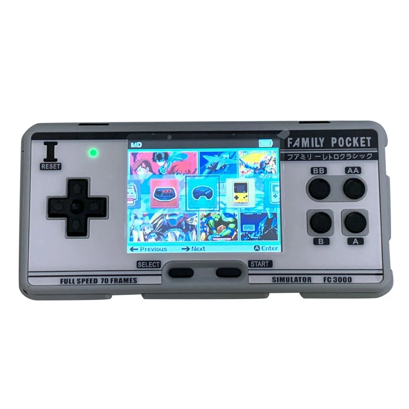 

Retro Handhled Game Console Portable Game Player with 8 Emulators 1889 Built-in Games for Nes For Genesis Support Save&Load