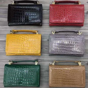 Fashion Green Genuine Python Clutch Bag Chain Cross Body Bag Snake Leather Bags with Fixed Handle Women Hand Bag