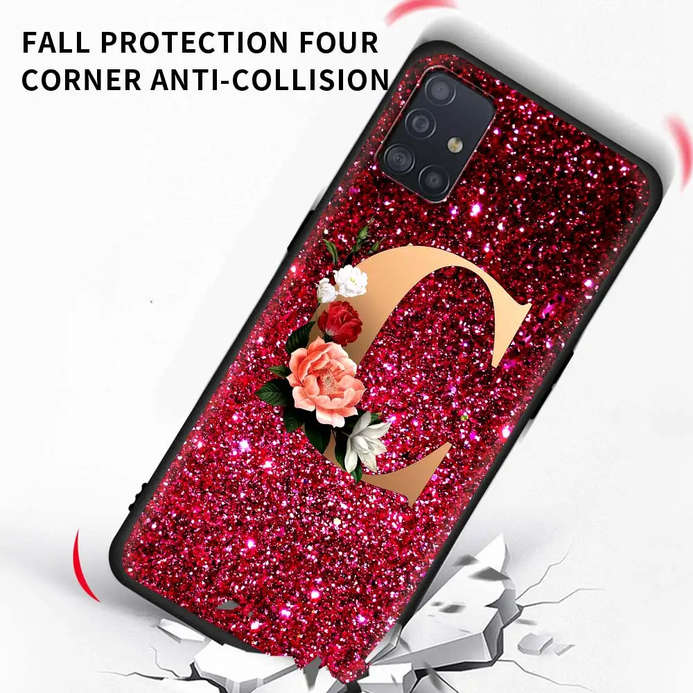 

Cute Fashion Letter Phone Case For Samsung Galaxy A51 A71 A21S M31 M31s M30s A31 A41 A11 A01 M51 Soft Matte Coque Back Cover