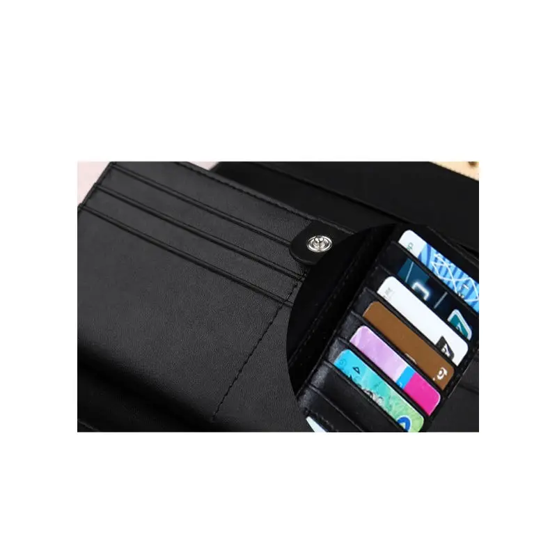 

Elegant & Fashion Women's Genuine Leather Long Wallet Lady's 3-Fold Large Capacity Purse For Cellphone Card Holder Cluth