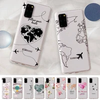 world map travel phone case for samsung a10 20 30 50s 70 51 52 71 4g 12 31 note 20 ultra