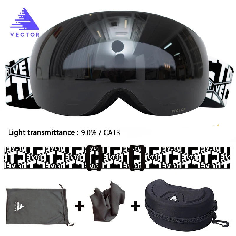 Color 10 n Case OTG очки для лыж и сноуборда для женщин и мужчин лыжный наглазник УФ 400 очки для защиты от снега взрослые двойные сферические зеркальные магнитные - Цвет: Color 10 n Case