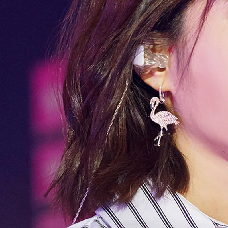 

925 Sterling Silver Charm Flamingo Necklace Ear Studs Earring Rose Gold Style Colour Diverse Meets The Girl Jewelry Gift Make