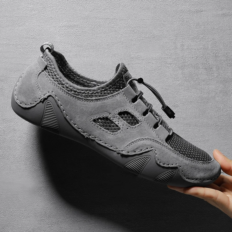 Мужские кроссовки из сетчатой кожи легкие дышащие Нескользящие повседневная