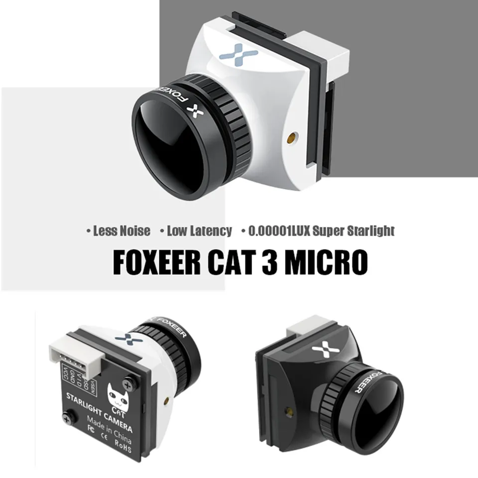 Foxeer Кот 3 Micro FPV Камера 1200TVL 0.00001Lux звездного неба 2 1 мм объектив 4:3 16:9 переключение