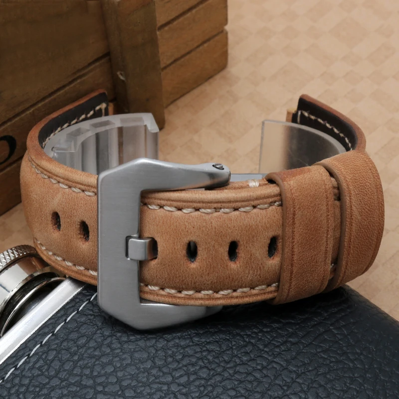 Leather strap for Timex convex strap T2N721 T2N720 TW2T76500 tide series men's watch chain accessories