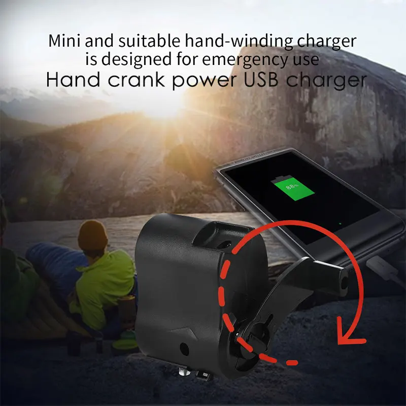 

Durable Hand Crank Charging ABS Hiking Durable Hand Power Dynamo Portable Outdoor Durable Hand Crank Charging ABS Emergency