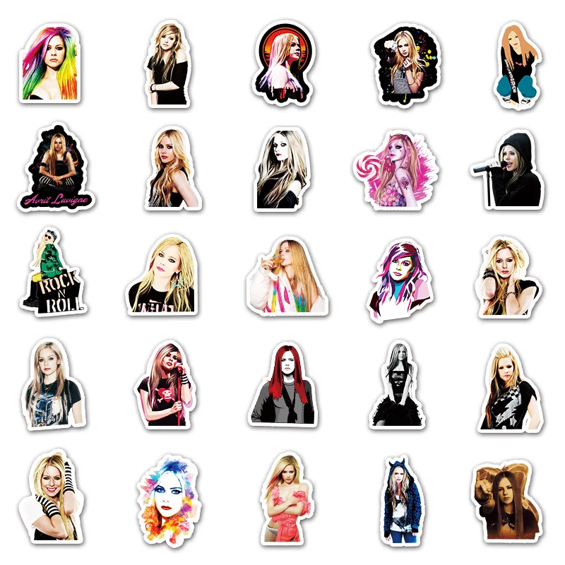103050pcs singer avril lavigne stickers diy phone laptop luggage guitar wall notebook car graffiti decal toy sticker for kids free global shipping