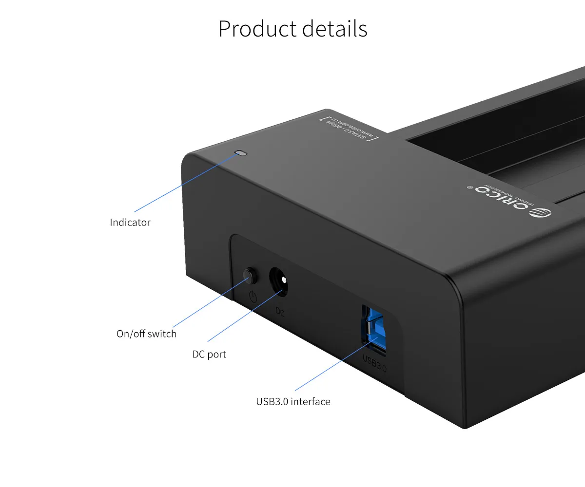 ORICO 3," без инструментов корпус для жесткого диска USB3.0 на SATA чехол для жесткого диска SSD адаптер док-станция для HDD 2,5 чехол 3,5 коробка
