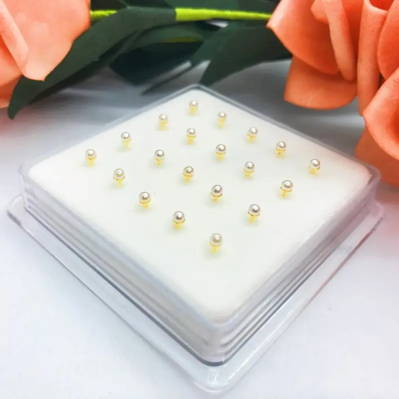 

20Pcs/Box Sterling Silver Pearl Nose Stud Nose Pin Piercing Jewelry Pircing Nariz Plata Percing Nez