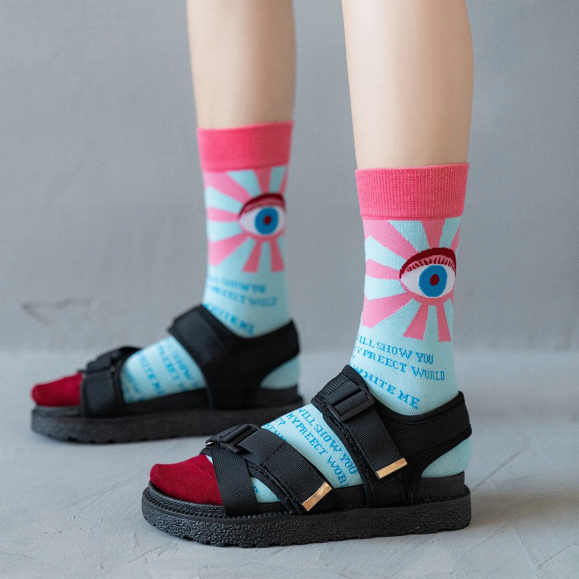 1 пара носков средней длины мужские и женские носки стильные креативные рисунки