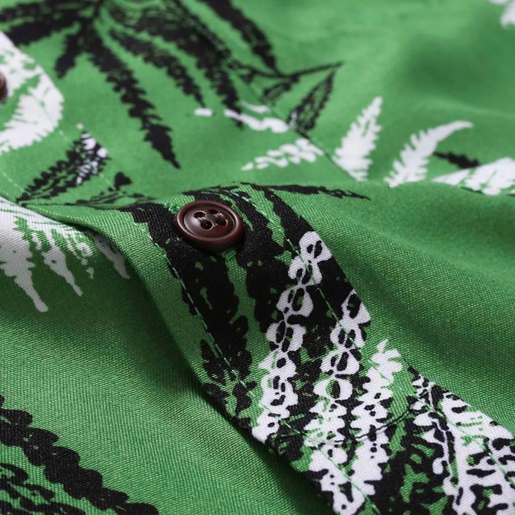 

Nice Autumn Men's Printed Casual Button Down Long Sleeve Shirt Top Blouse OL Style Loose Fashion Workwear Casual Vogue Casual