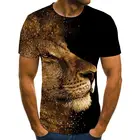 Мужская футболка 3d футболка летом волк с анималистическим принтом, футболка с короткими рукавами для детей; Футболка; Блузка; Топы Мужской Забавные футболки 3D, футболка, футболка с нарисованным животным размера плюс