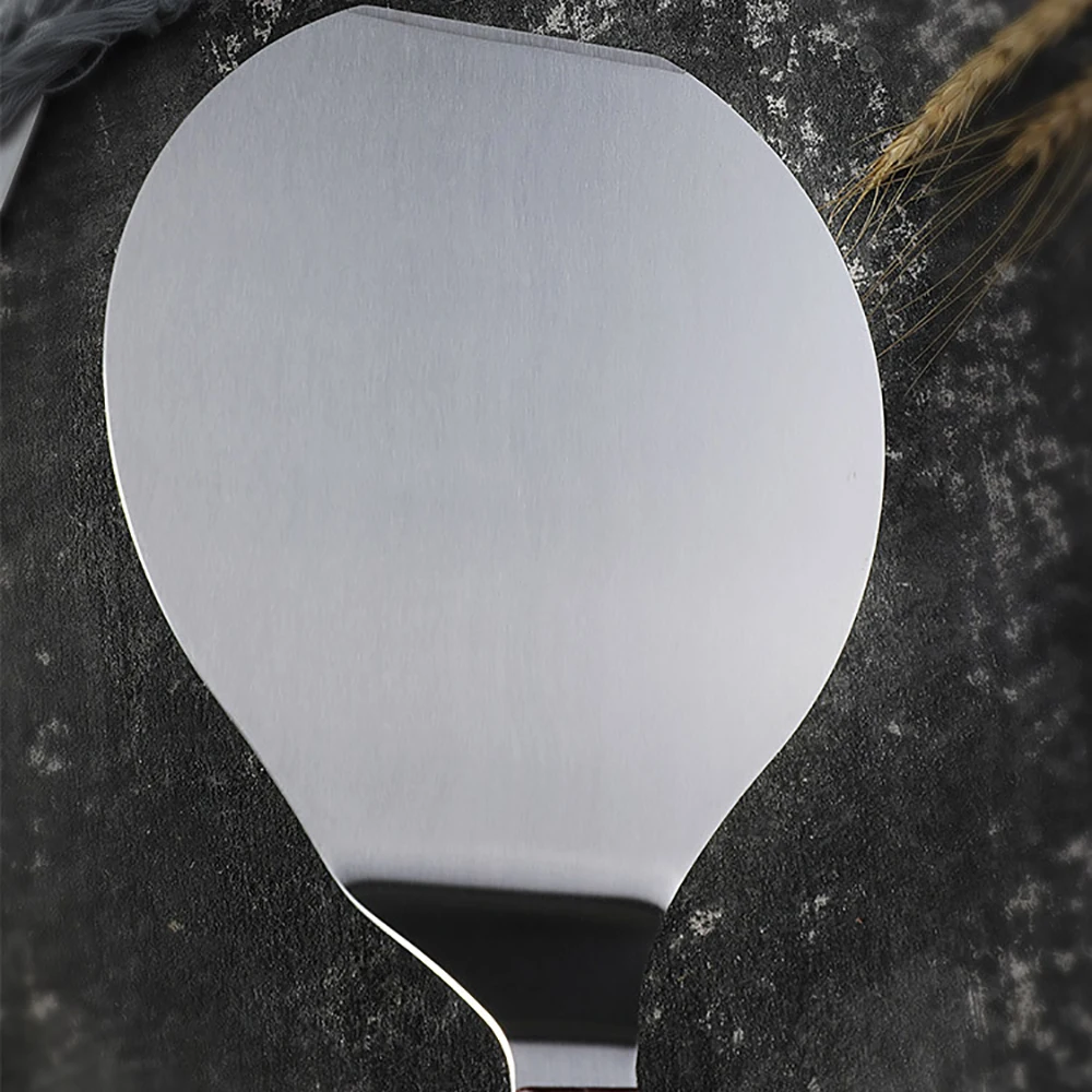 Лопатка для пиццы из нержавеющей стали круглая лопатка с деревянной ручкой