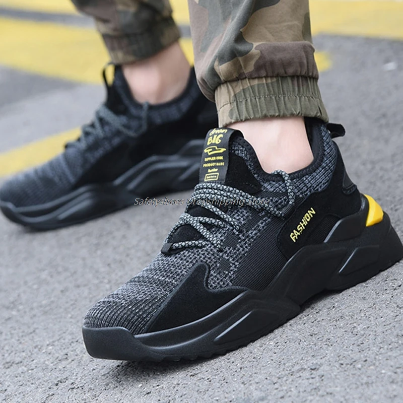 

Comfortable Working Boots Safety Shoes Men's Flat Shoes Indestructible Boots Men's Steel Toe Cap Footwear Anti-Stabbing Boots