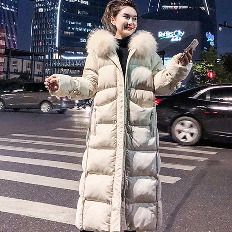 Новинка 2021 зимняя куртка с меховым воротником Женское пальто парки зимнее
