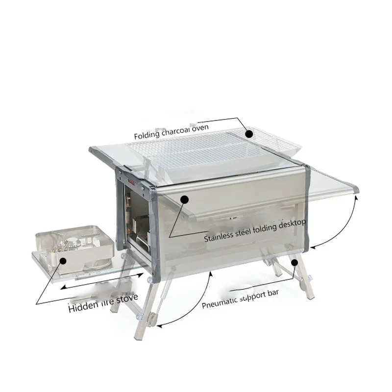 Многофункциональная переносная кухонная уличная Складная плита карточного типа