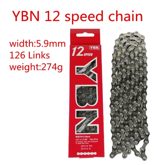 YBN S12 Chain 12 цепь для скоростного велосипеда MTB дорожного с magic button 126L 274g | Спорт и