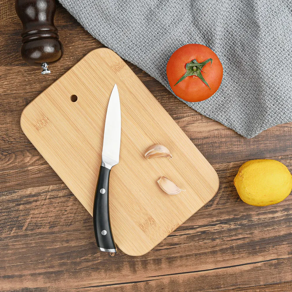 Набор прочных бамбуковых круглых квадратных разделочных досок с подставкой