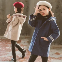girl coat kids woolen cloth 2021 new plus velvet thicken warm winter autumn kids cardigan%c2%a0cotton outwear childrens clothing