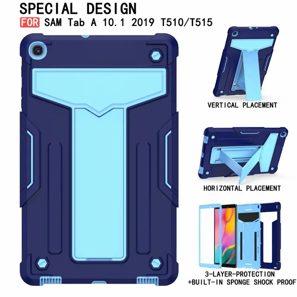 

Kids Cover for T510 T515 Armor Tablet TPU+PC Shockproof Stand Case for Samsung GALAXY Tab A 10.1 2019 Case SM- T510 T515