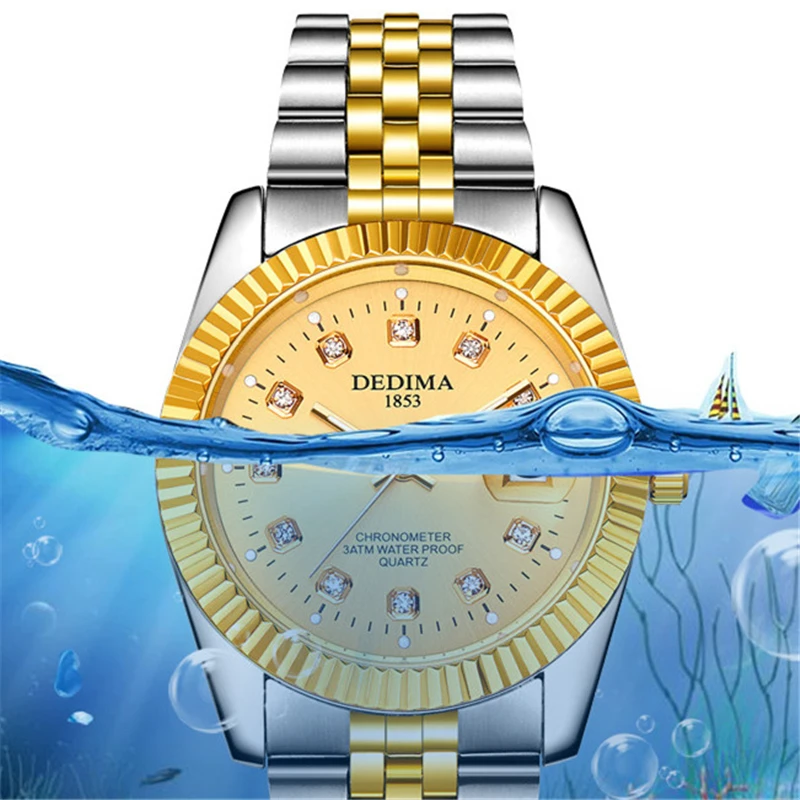 Часы мужские кварцевые из нержавеющей стали водонепроницаемые | Наручные часы