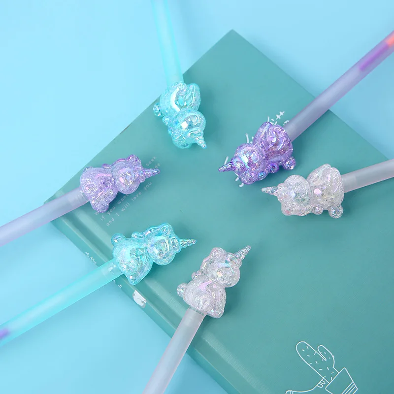 1 шт в Корейском стиле с украшением виде кристаллов ручка Kawaii гелевая единорогом